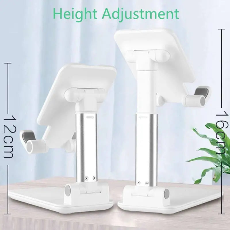 a close up of a pair of white stands on a table