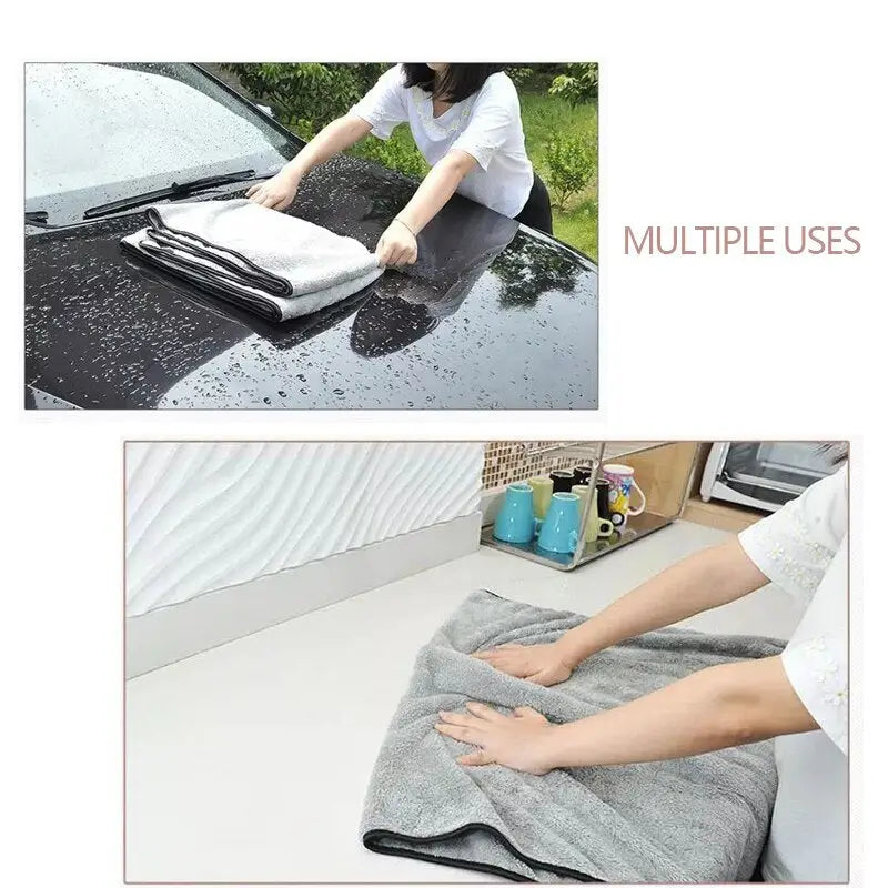 a person cleaning a car with a sponge