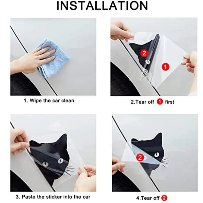instructions to install a car window with a cat head