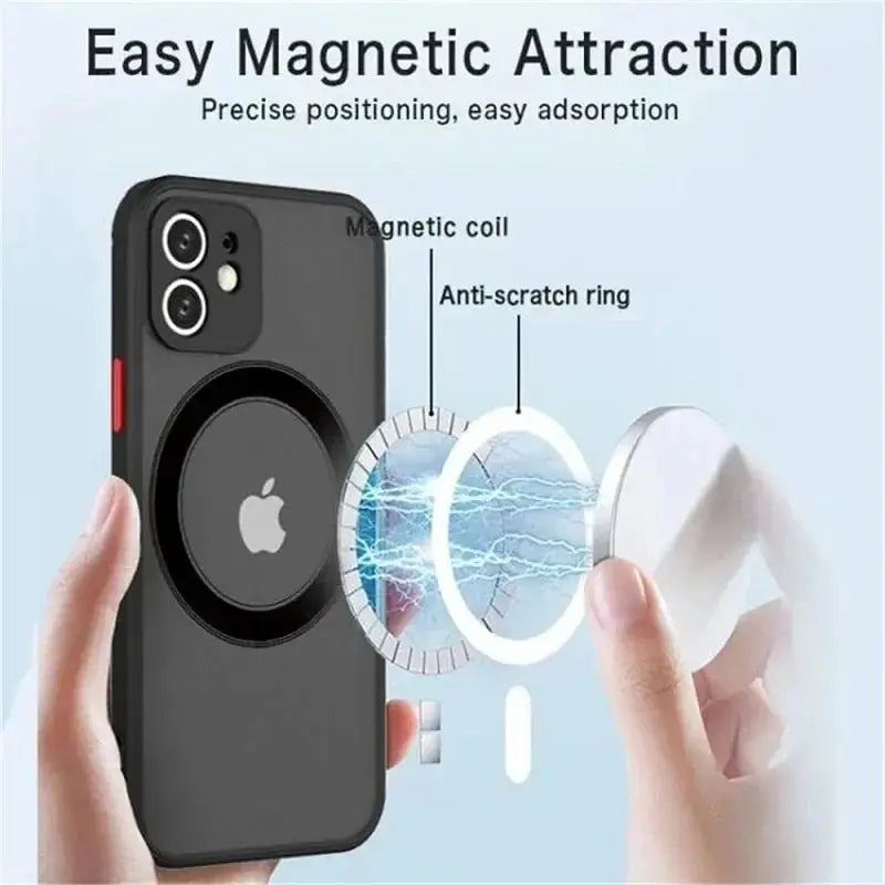 an image of a hand holding an iphone case with a magni