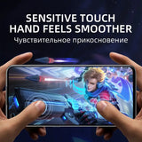 a person holding a phone with the text’sensitive touch ’