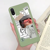 someone holding a phone case with a picture of a woman with a hat on