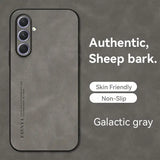 a close up of a phone with a gray background and a text that reads authentic sheep bark