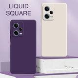 the liquid square phone case is shown in a purple and white color