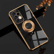 a close up of a phone with a ring on it