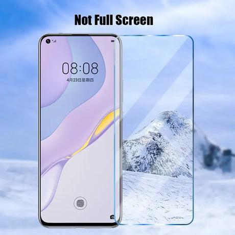 a smartphone with a screen protector on it