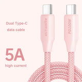 a pink cable with the words data cable 5a and 5a