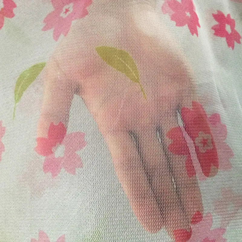 a pink flower print fabric