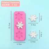 a close up of a pink object with snowflakes on it