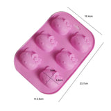 a close up of a pink plastic tray with six heart shaped ice creams