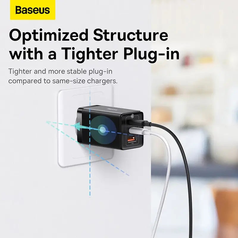 a close up of a power strip connected to a power outlet