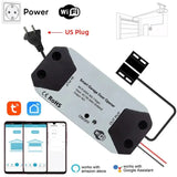 A close up of a power strip with a phone connected to it