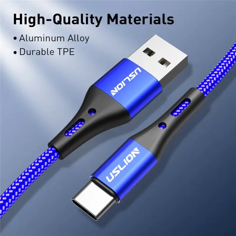 a close up of a blue and black cable with a high quality material