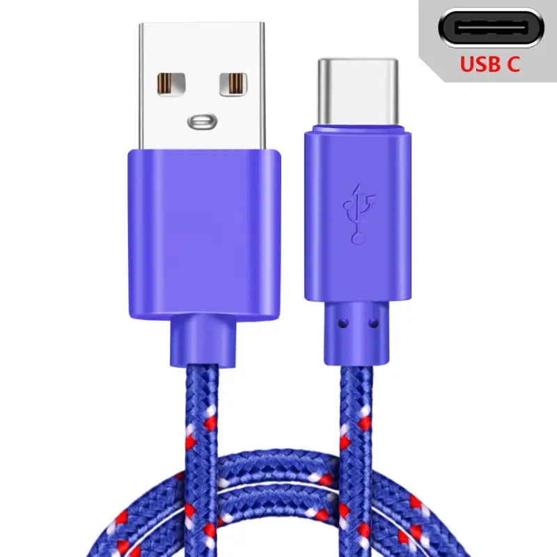 a close up of a purple usb cable connected to a usb cable