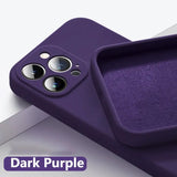 the dark purple iphone case is shown with the camera lens
