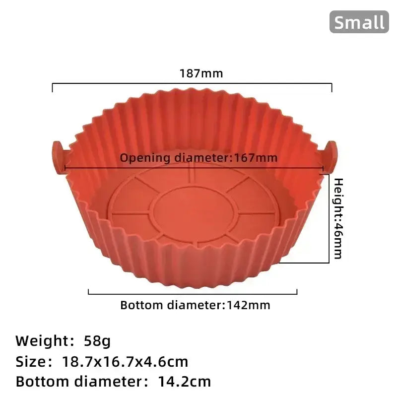 a close up of a red plastic cupcake pan with measurements