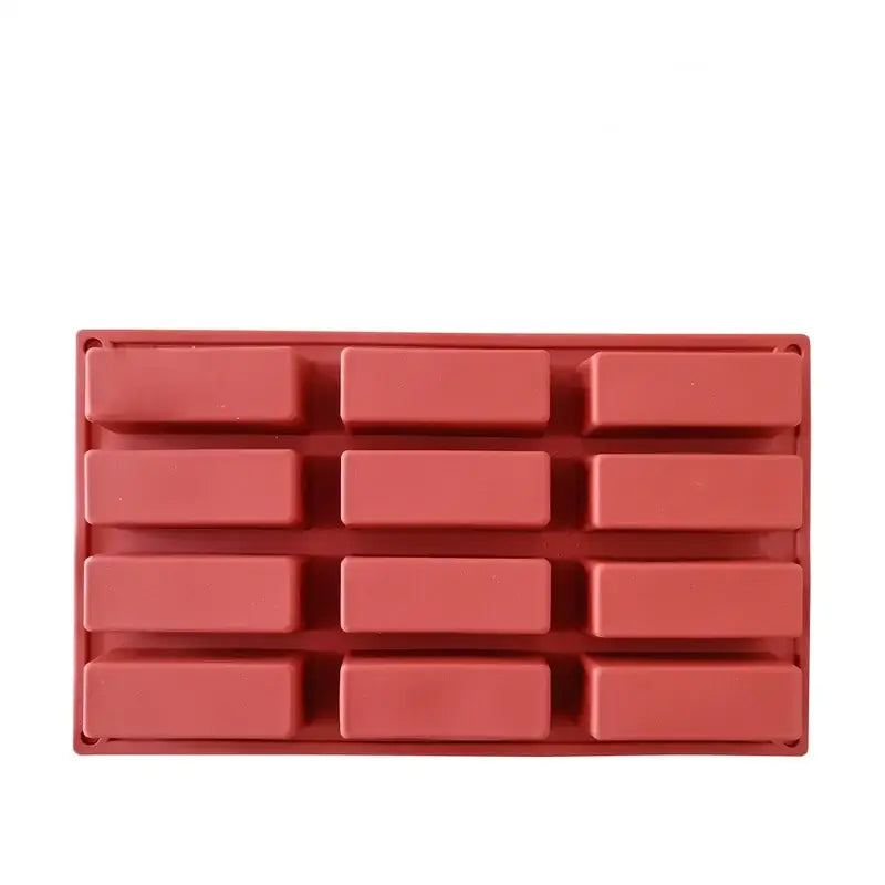a close up of a red plastic tray with several compartments