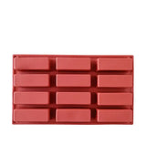 a close up of a red plastic tray with several compartments