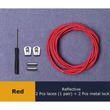 a close up of a red rope with two pieces of metal