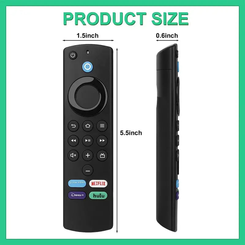 a close up of a remote control with a product size