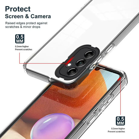 the back of a phone with a camera lens and a phone holder