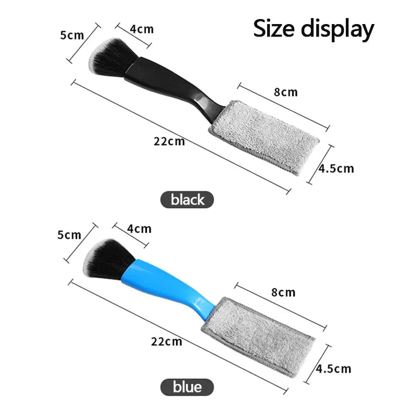 a close up of two different sizes of brushes with measurements