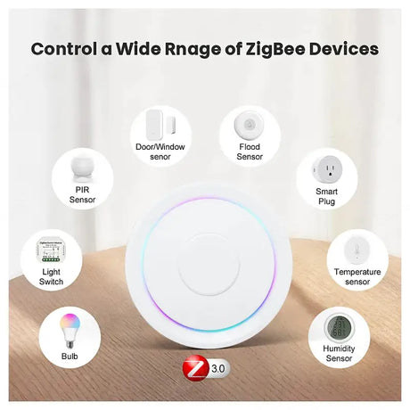 A close up of a smart device with various features on a table