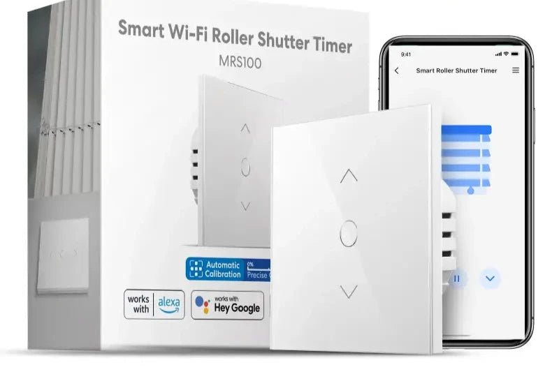 A close up of a smart wifi - rollerr with a box