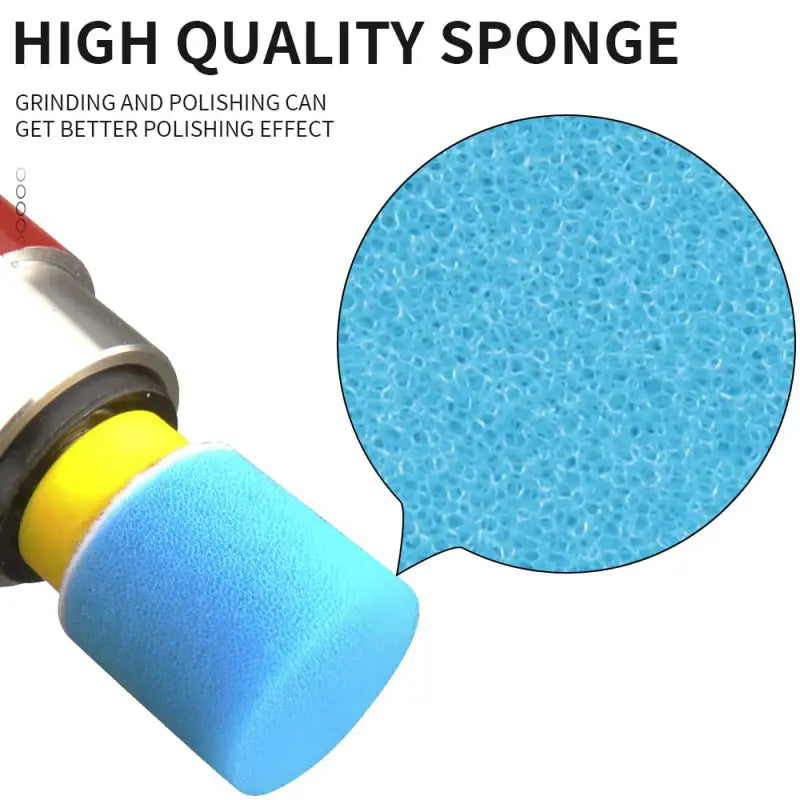 a close up of a sponge with a blue foaming on it