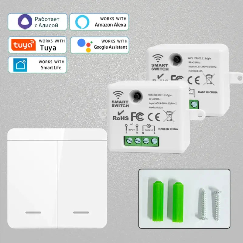 a close up of a switch and two batteries on a white surface