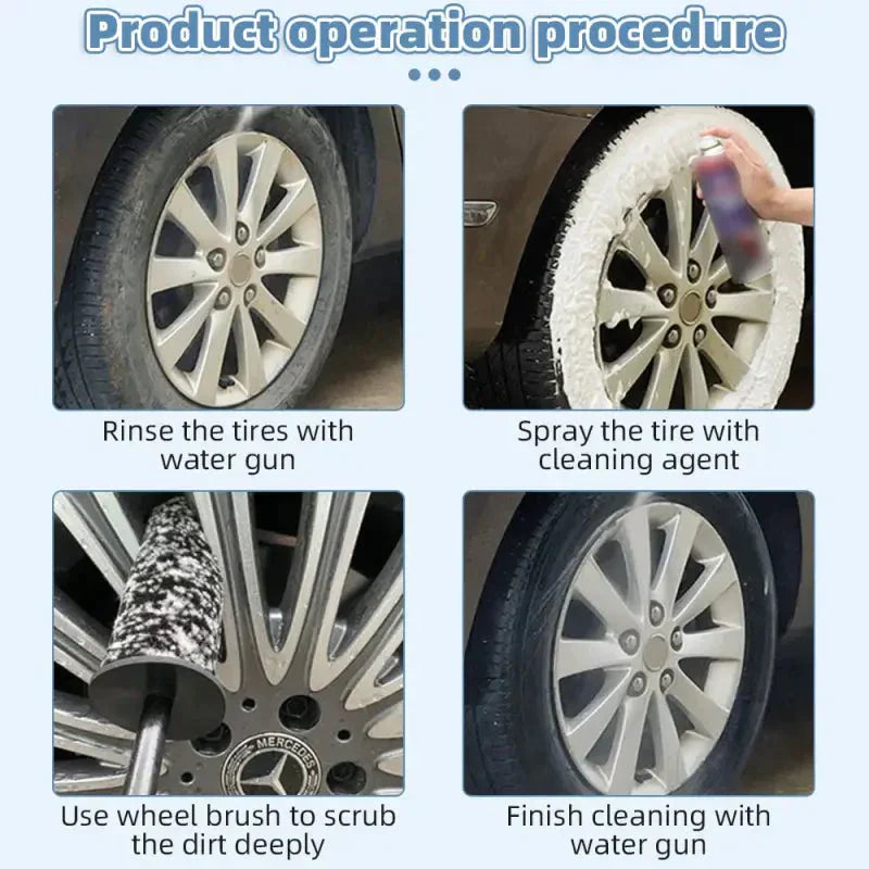 a wheel with four different types of tires