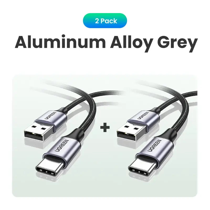 a close up of two cables connected to each other with the words aluminum alloy grey
