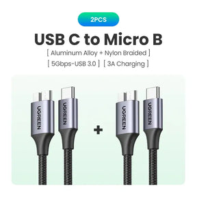 A close up of two cables connected to a usb cable
