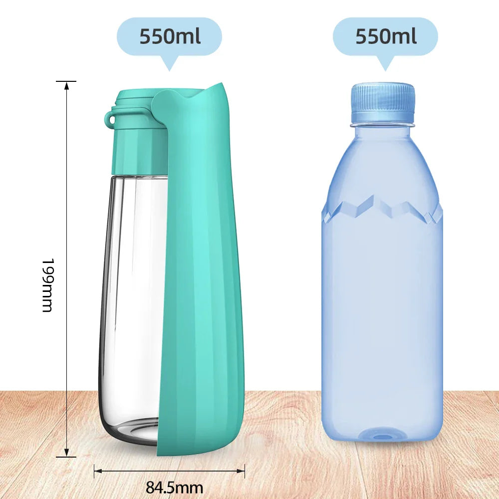 a close up of two water bottles with measurements on a table