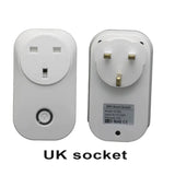 A close up of two white electrical outlets with a uk socket