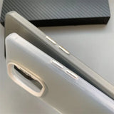 Close-up view of smartphone edges showing volume buttons and charging port.