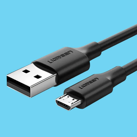 A close up of a usb cable with a black cord