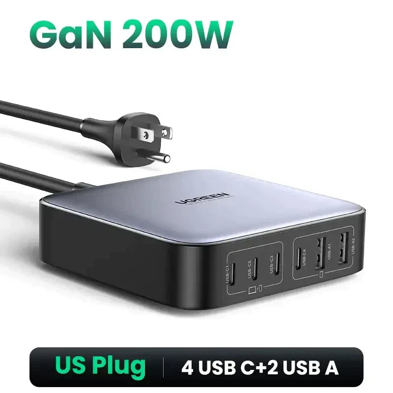 A close up of a usb charger with a cable connected to it