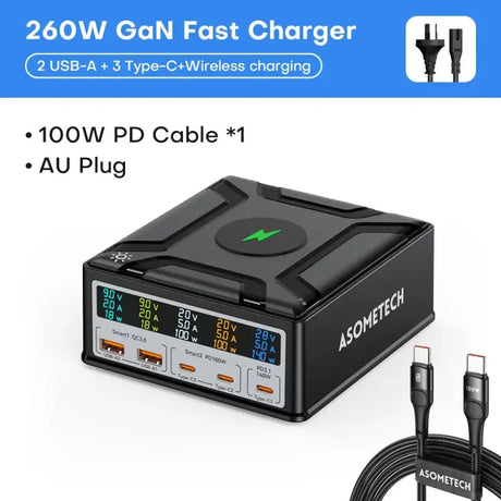 A close up of a usb type - c cable connected to a charger