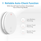 a close up of a white button with a text reading reliable auto check function