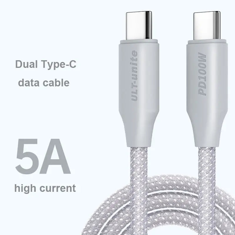 a close up of a white cable connected to a 5a charger
