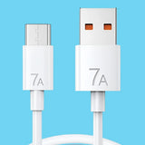 a close up of a white usb cable connected to a charger