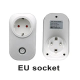 A close up of a white electrical outlet with a red button