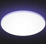 a close up of a white light on a black background