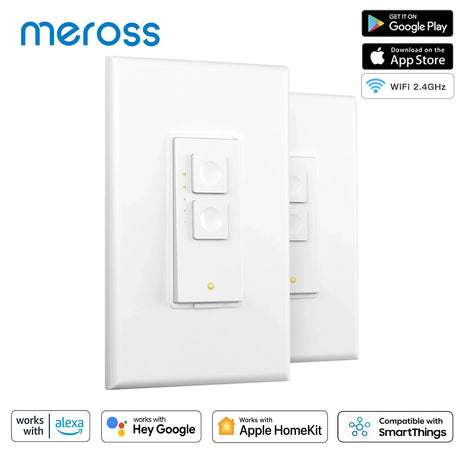 a close up of a white light switch with a google homekit app