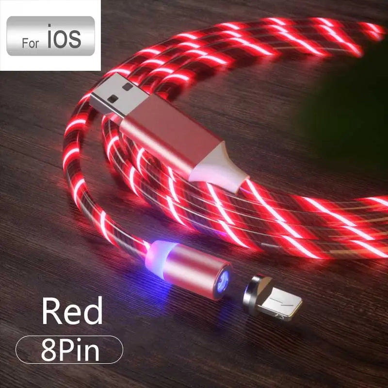 a close up of a red and white lightning cable connected to a phone