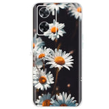 a close up of a white and orange flower phone case