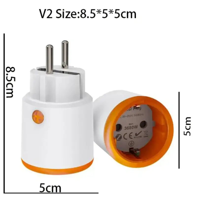 a close up of a white and orange plug with a yellow plug