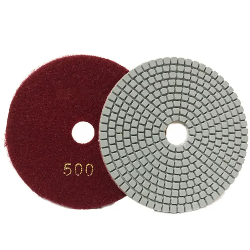 a red and grey polishing pad