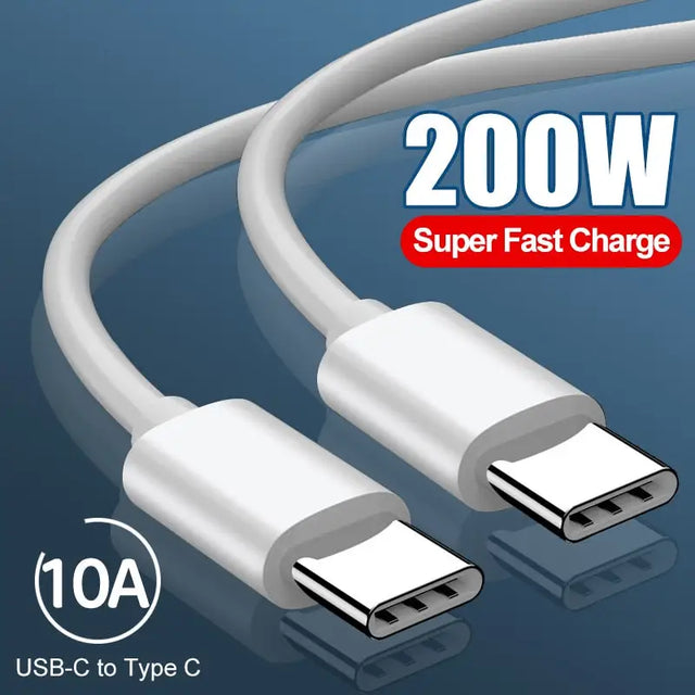 a close up of a usb to type c cable connected to a charger